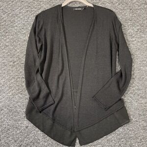 Silk Blend Black Open Cardigan Sweater XS Lagenlook Office Classic Preppy NicZoe
